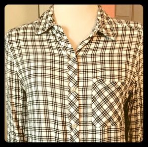Plaid High-low Blouse
